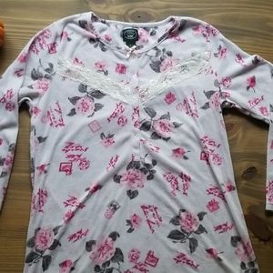 Laura Ashley long sleeve light fleece sleep dress